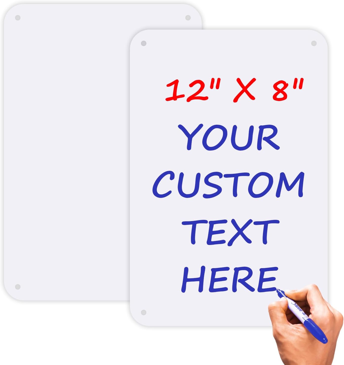 2 Carteles Metal Blanco 12x8" Aluminio Resistente