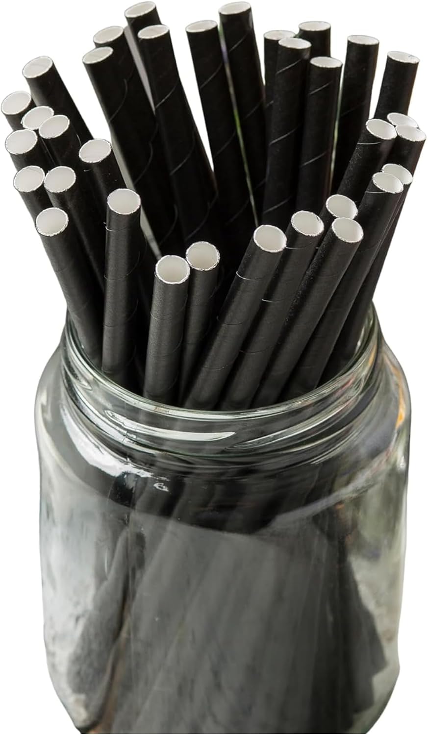 Pajitas papel 7.75pulg negro 500uds uso único bebidas frías