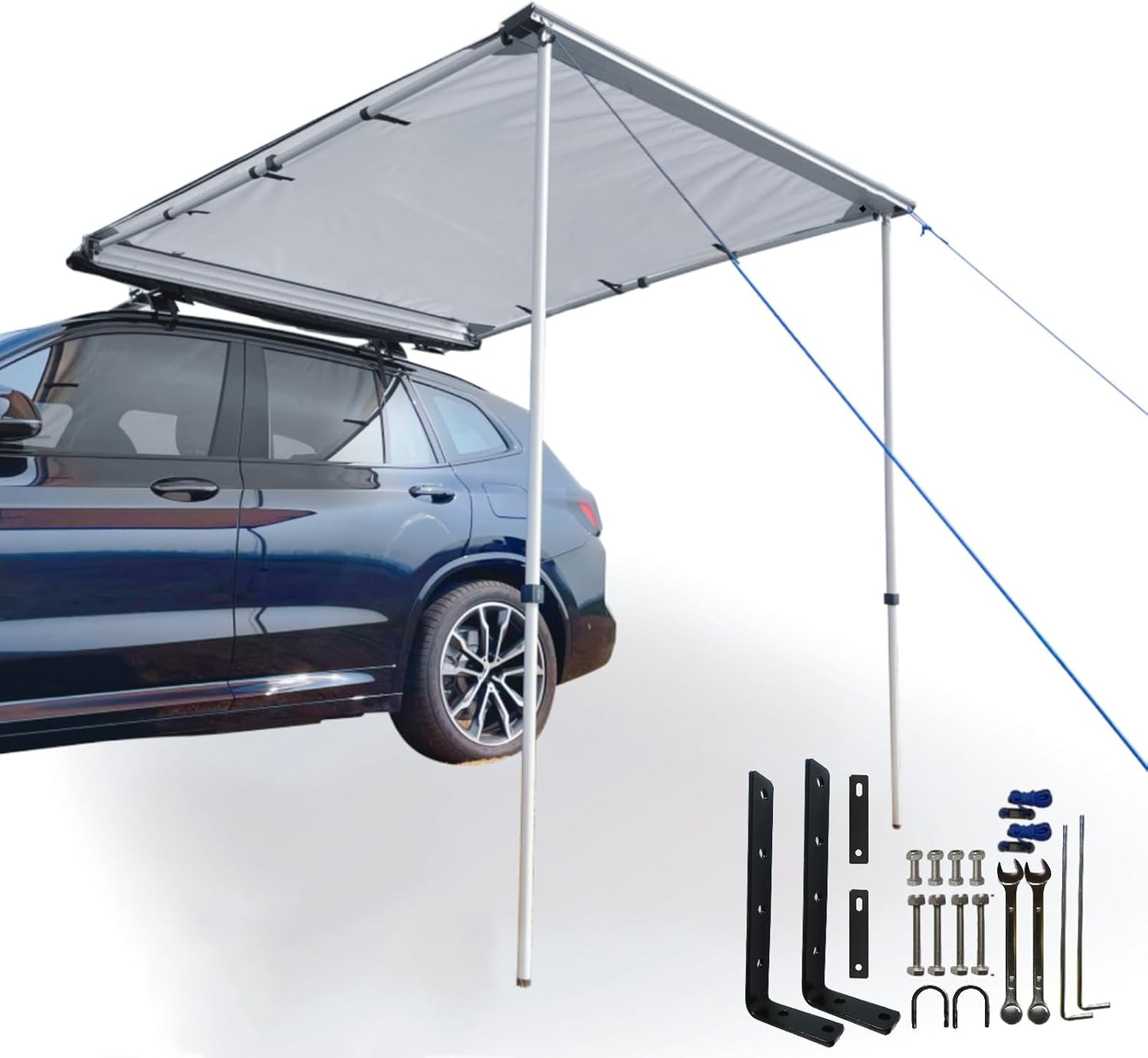 Toldo automóvil 6.5x6.5ft extraíble impermeable color gris