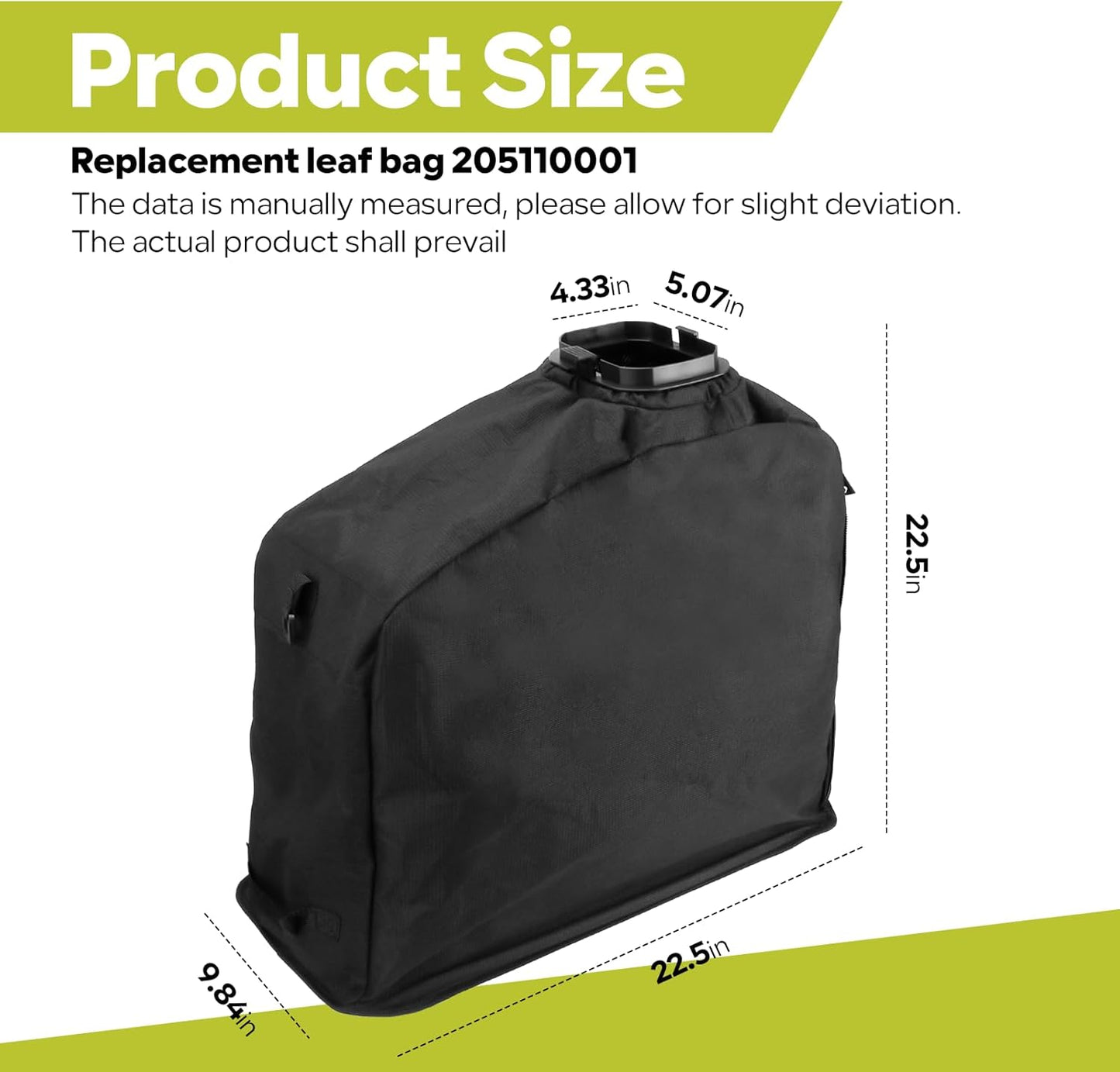 Bolsa repuesto hojas compat. Ryobi 40V Vac Attack RY40405 negro