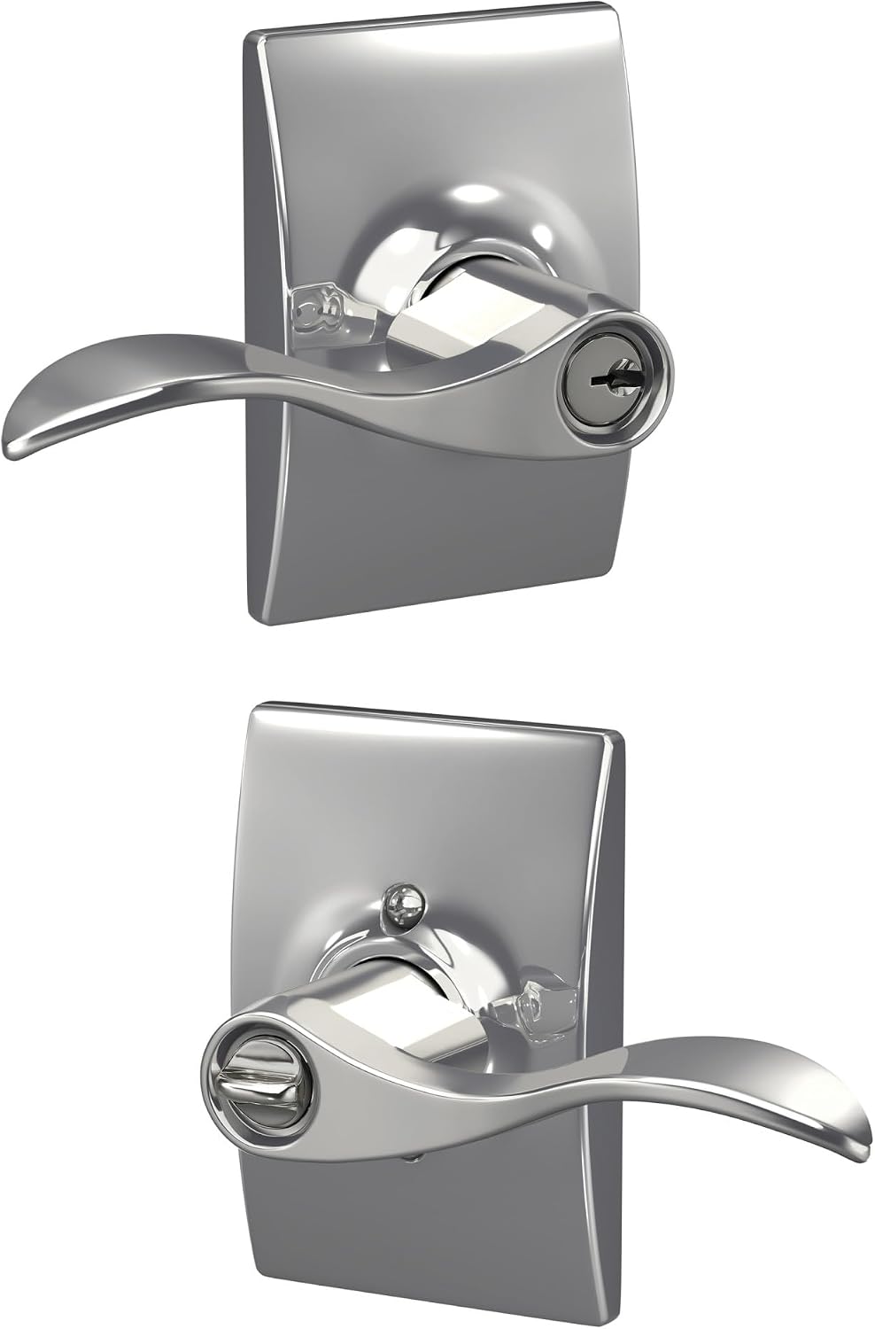Manija con cerradura llave moldura Century cromo F51A