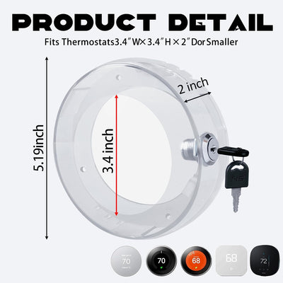 Funda termostato pared 2 pzas con llave universal