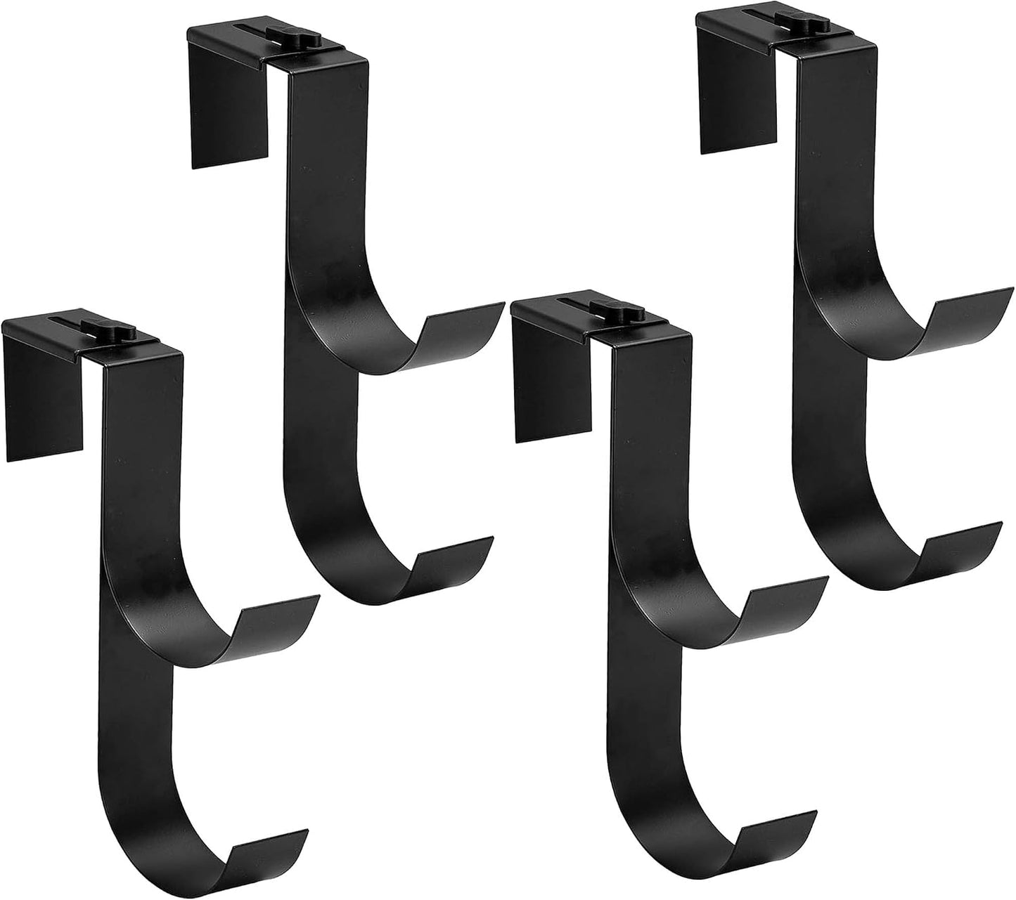 4 Ganchos Ajustables para Valla Piscina Negro Resistente