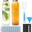 Botella vidrio 16oz con tapa acero inox reutilizable