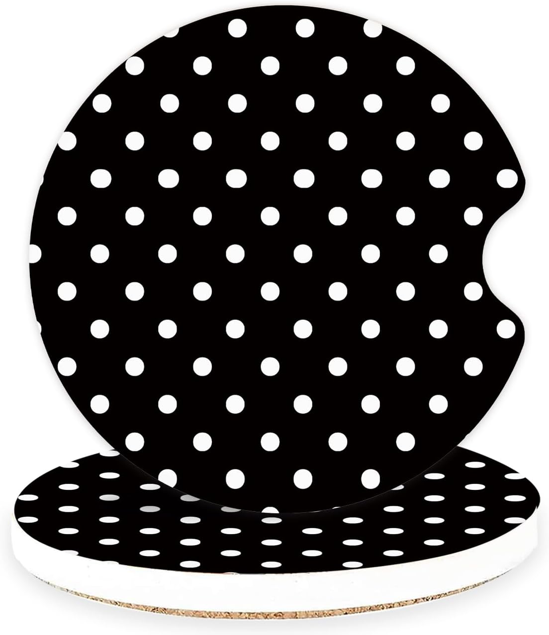 Set 2 posavasos cerámica coche negro azabache