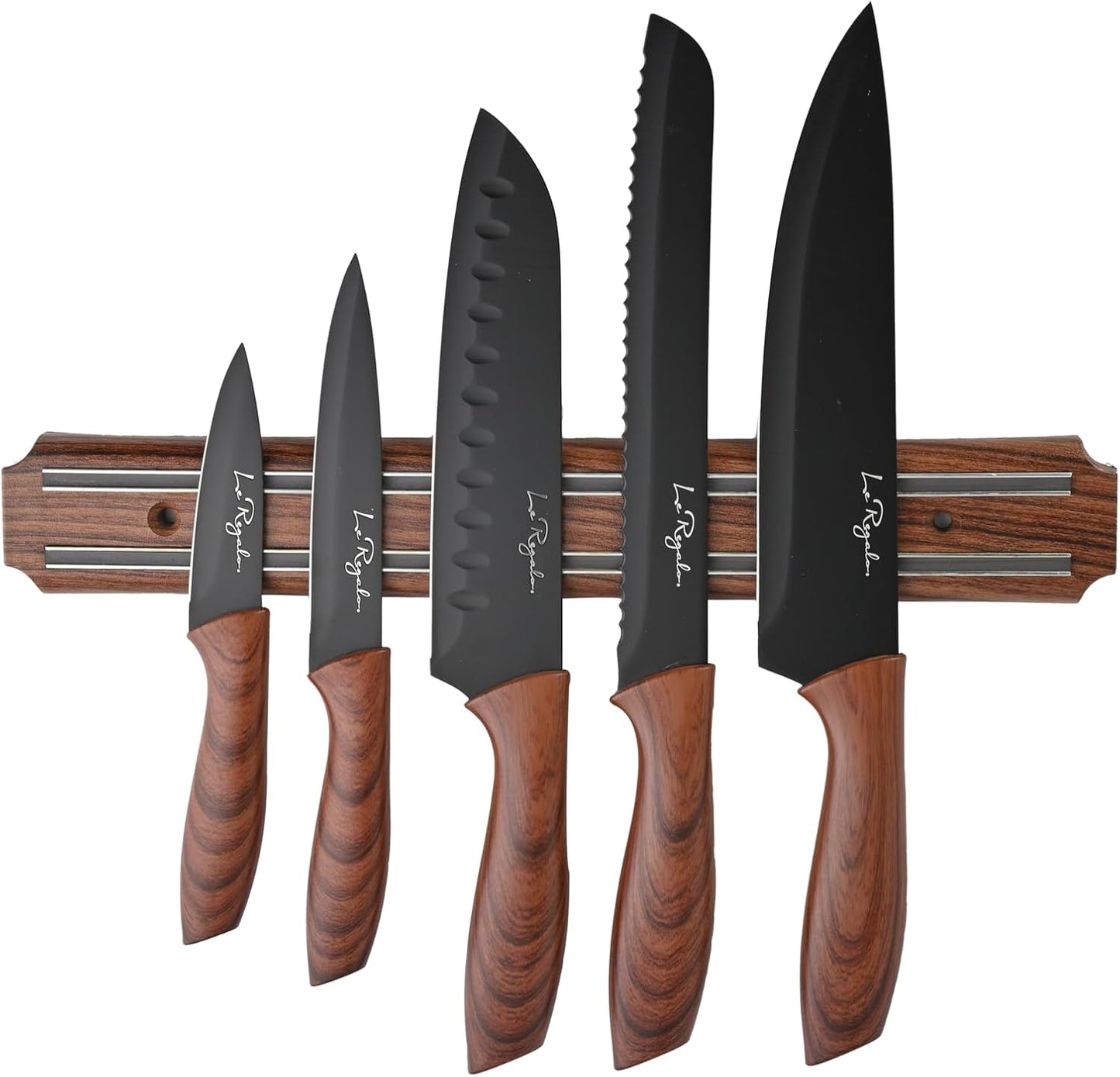Set 5 Cuchillos Cocina con Soporte Magnético Chef Pan Santoku