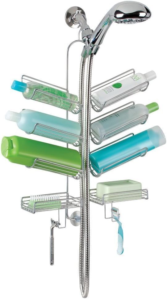Organiz. ducha colgante acero 25x14" plateado