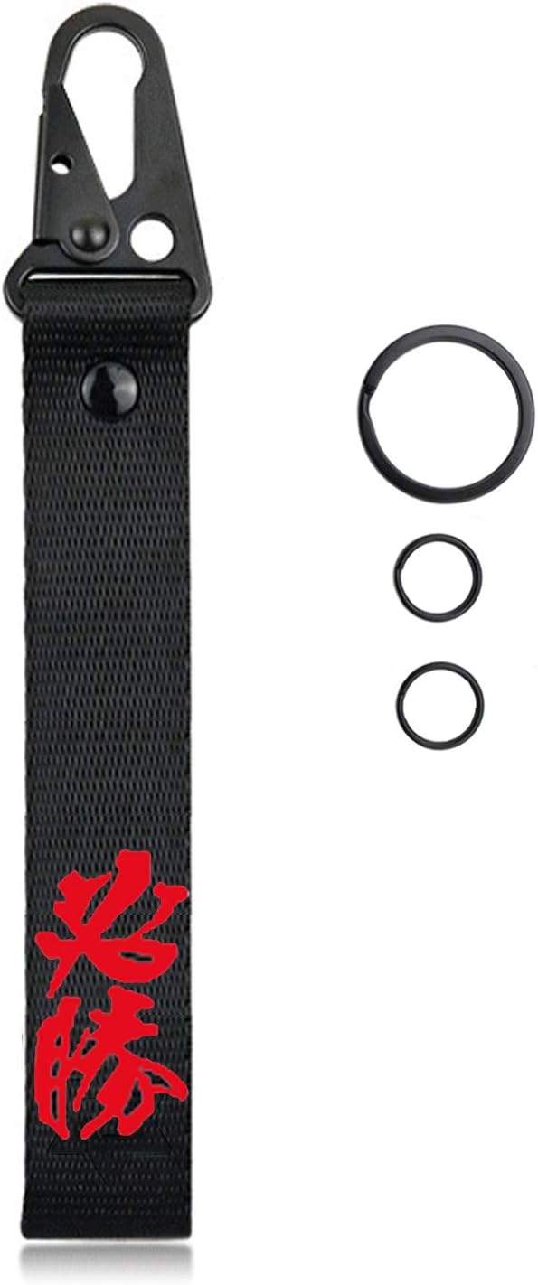 Llavero acero inox resistente clip mosquetón coche rojo