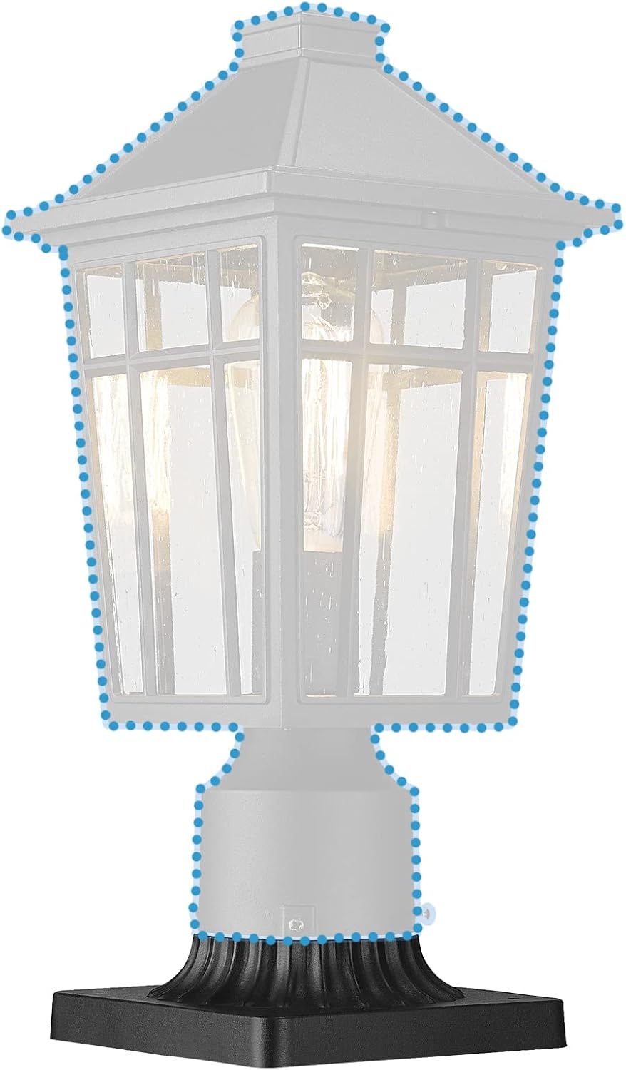 Soporte poste luz 3" base muelle negro mate 5.5"