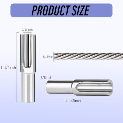 50 Barandillas Invisibles 3/16pulg Acero Inox T316