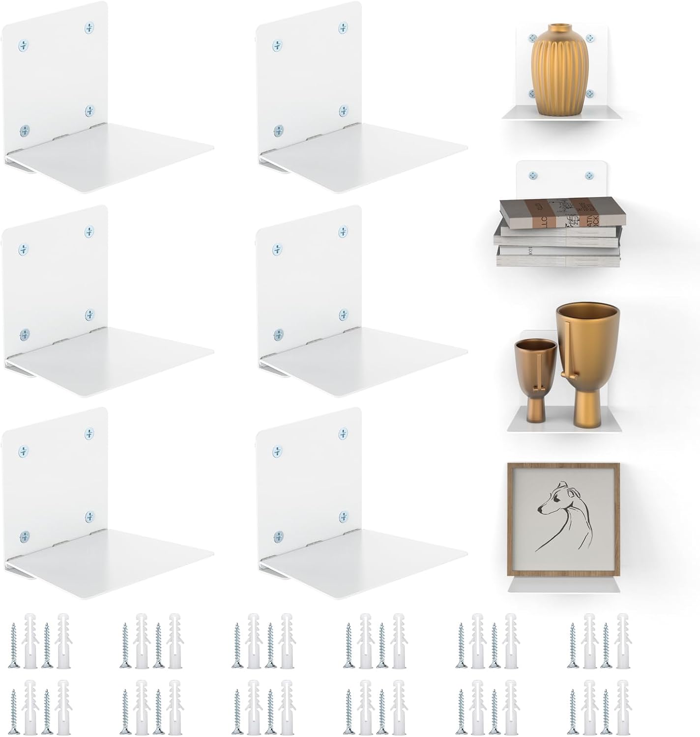 Estantería flotante invisible 6PCS acero construcció