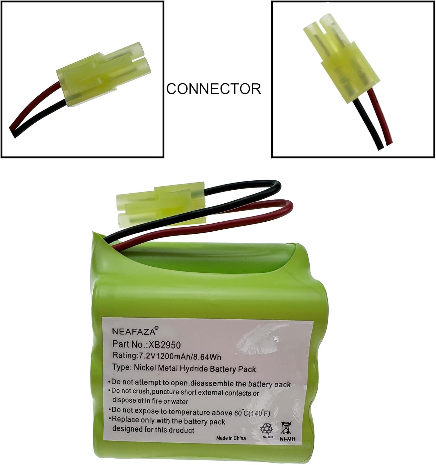 Batería Ni-MH 7.2V 1200mAh comp Euro Pro Shark