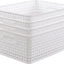 4 Pzas Cestas Almacenamiento Plástico Cocina 8L Blanco
