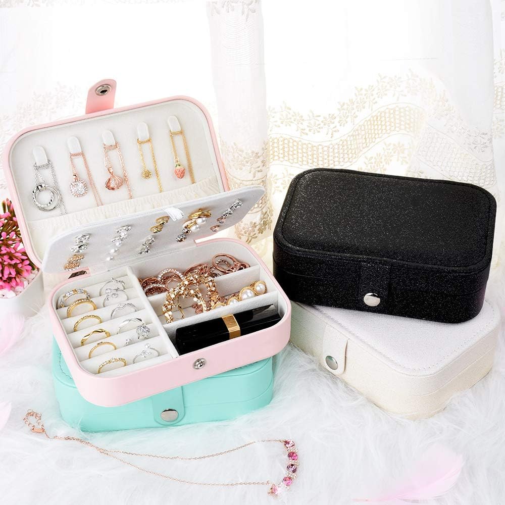 Organiz. joyas viaje doble capa para mujer blanco
