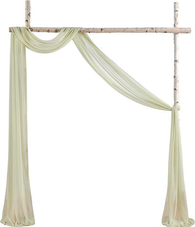 1 Panel Cortina Gasa Transparente Verde Claro 20ft Boda Fiesta