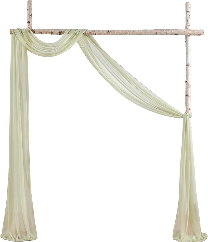 1 Panel Cortina Gasa Transparente Verde Claro 20ft Boda Fiesta