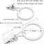 44 Anillos Metálicos para Cortinas con Pinzas 1" Blanco