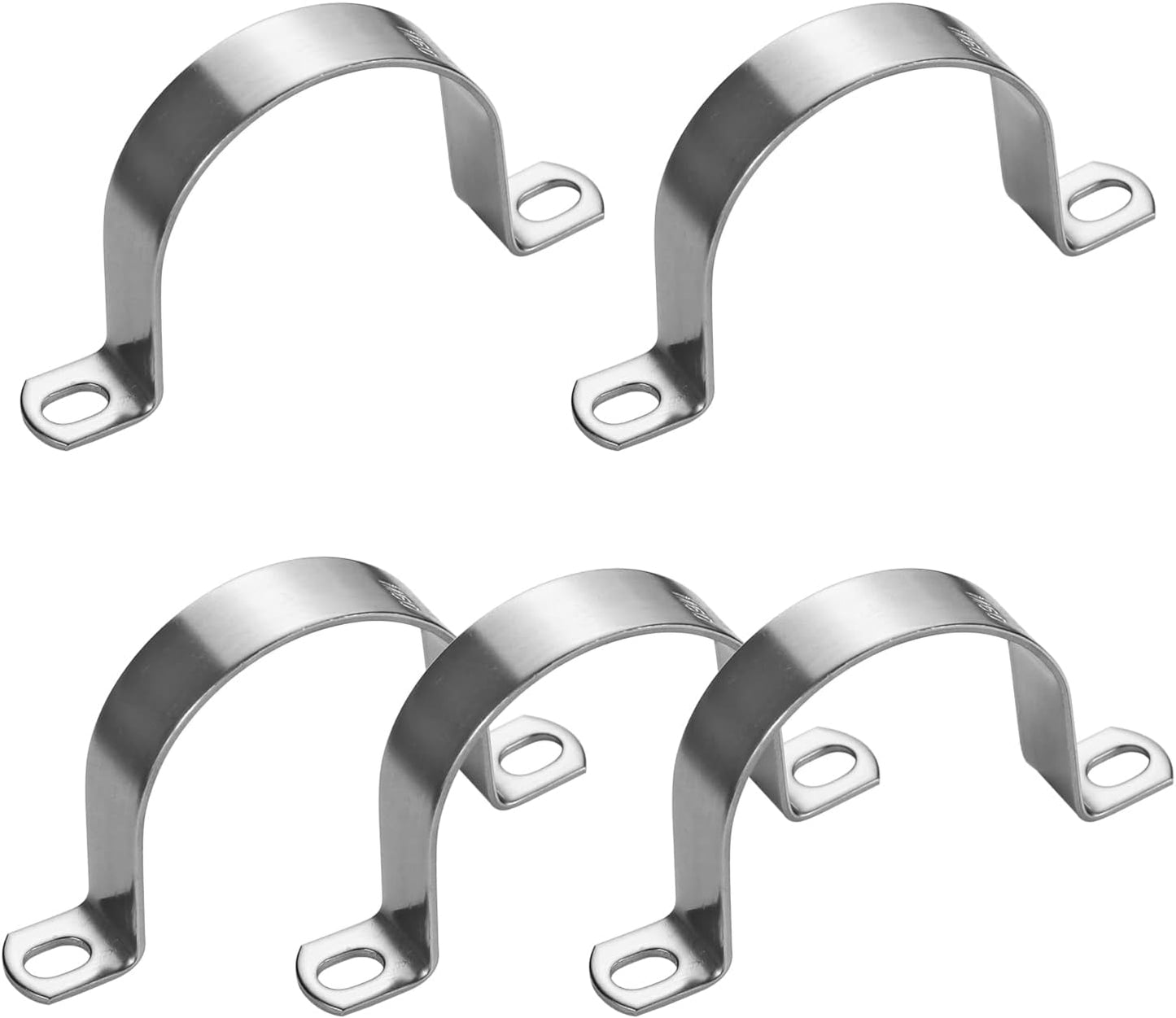 5 Abrazaderas Tubo Acero Inox 7.874pulg 2 Agujeros