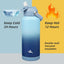 Botella agua acero inox al vacío 32oz con popote color cielo