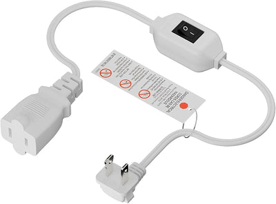 Cable extensión interruptor 2 pies 12A 125V clavijas en ángulo