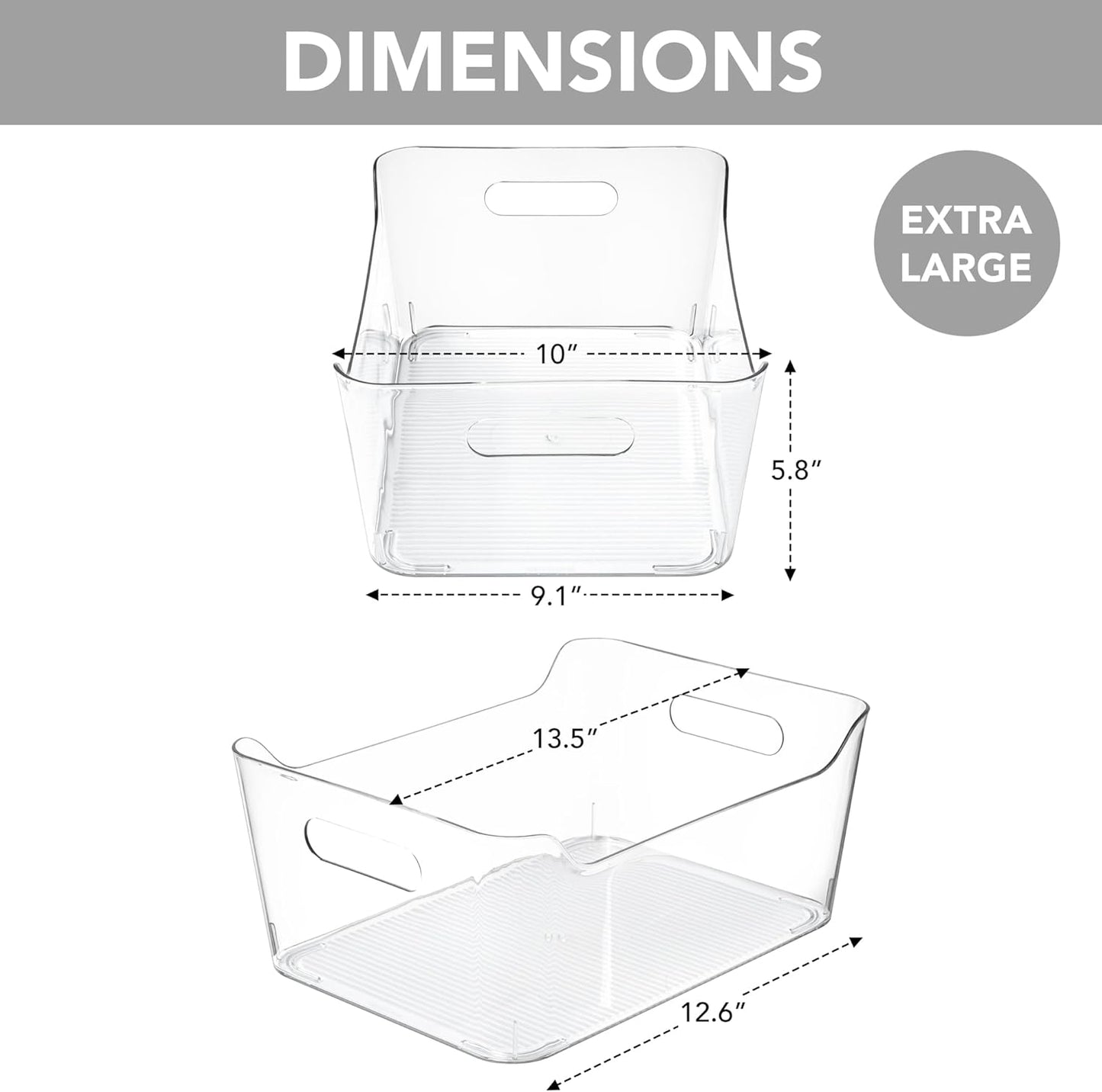 4 Pzas Cubos Plástico Organiz. Despensa 13.5x10"