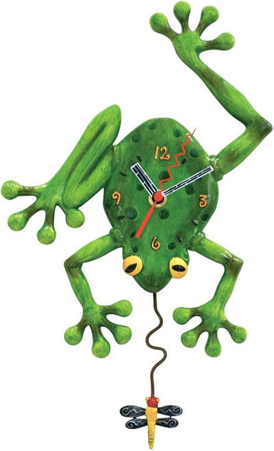 Reloj pared péndulo esculpido 14pulg color verde