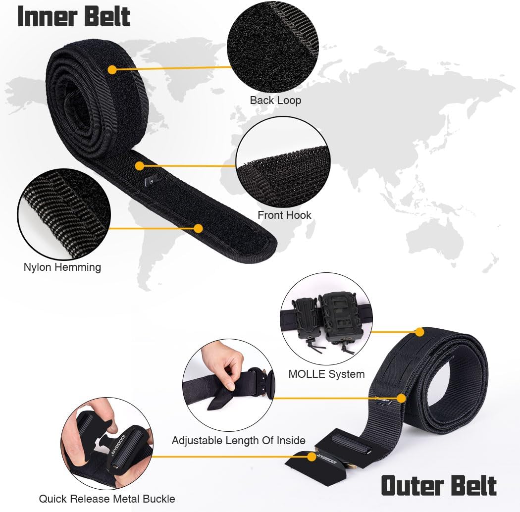 Cinturón MOLLE 2" para hombre con cinturón 1.75"