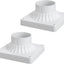 Base montaje poste aluminio fundido 5.6pulg paquete 2 blancas