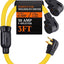 Cable adaptador en Y NEMA 6-50P a 6-50R 3 ft soldador 250V