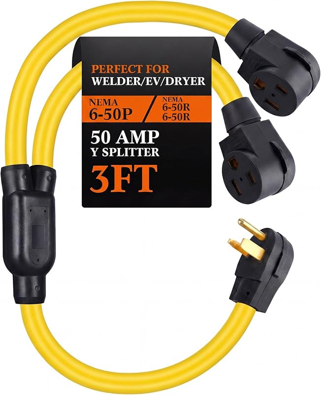 Cable adaptador en Y NEMA 6-50P a 6-50R 3 ft soldador 250V