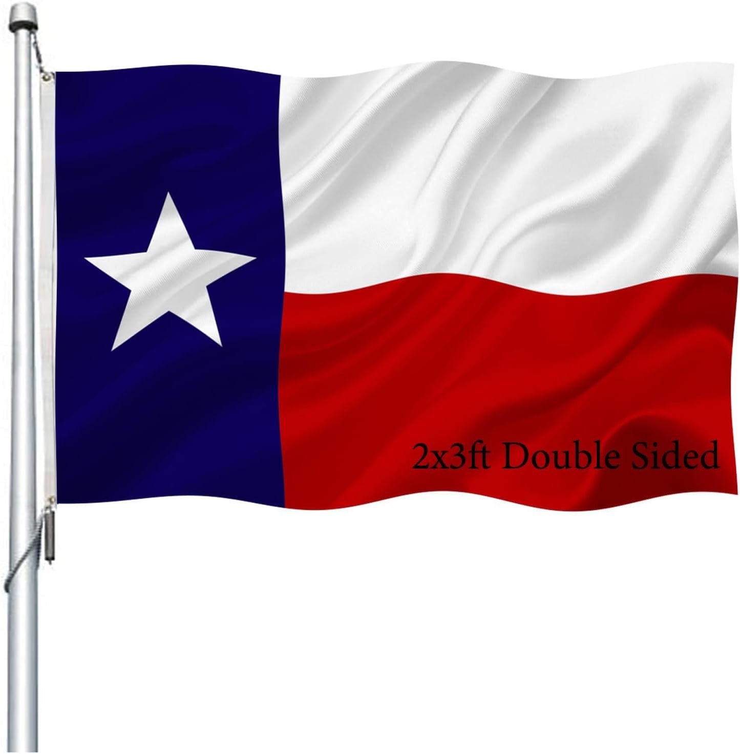 Bandera Texas 2x3" doble cara poliéster 210D