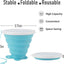 Taza viaje plegable silicona set 4 con tapa reutilizable portátil