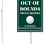 Letrero golf aluminio 8x12" verde impermeable con estaca