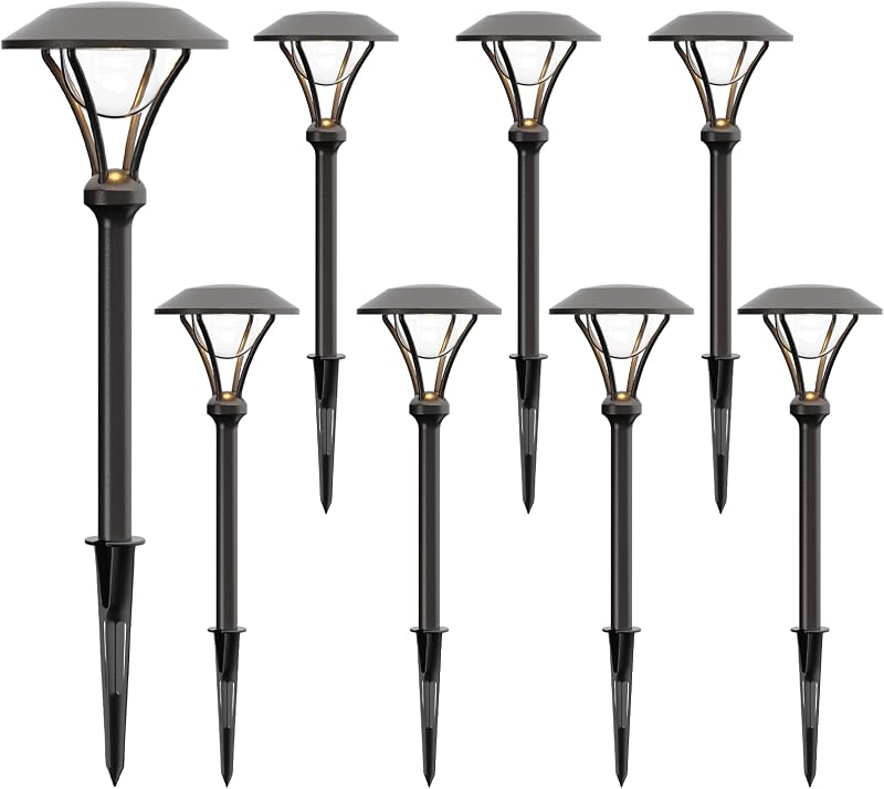 Luces paisaje LED 1W 60lm conector estaca 8 pzas