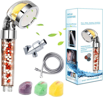 Cabezal ducha alta presión con filtro fluoruro cloro y aroma