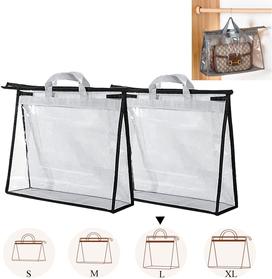 2 Bolsas Colgantes Transparentes No Tejidas con Cremallera