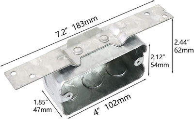 8 Cajas Eléctricas Metal 4x2pulg Soporte Perno Galvanizada