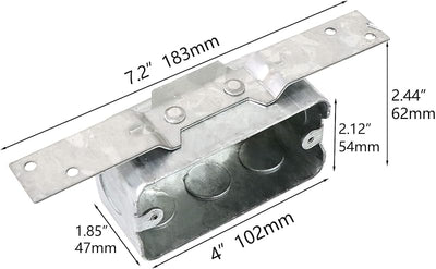 8 Cajas Eléctricas Metal 4x2pulg Soporte Perno Galvanizada