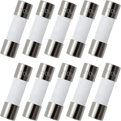 Pack 10 fusibles cerámica 10A 250V 0.2x0.79pulg