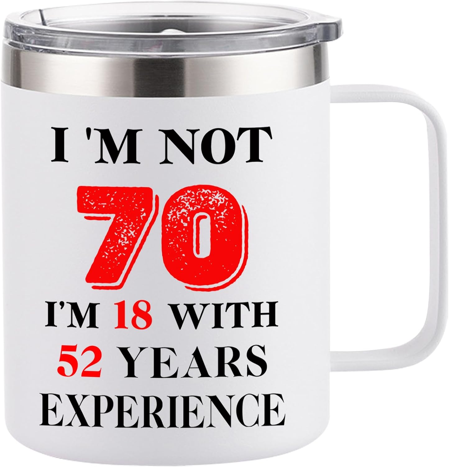 Taza café 12oz color blanco regalo 70 cumpleaños