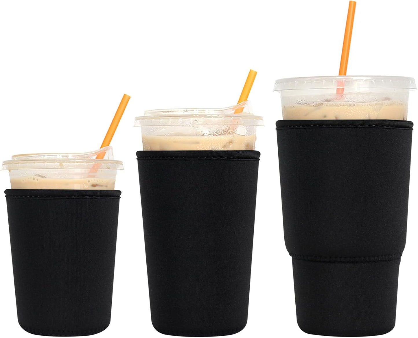 3 Pzas Fundas Neopreno Aislante para Café Frío Negro