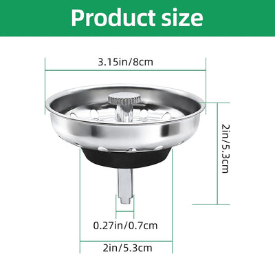 Tapón de lavabo acero inox con filtro 3.5pulg