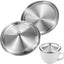 2 Tazones Acero Inox Tapas Universales 4.8pulg Plata