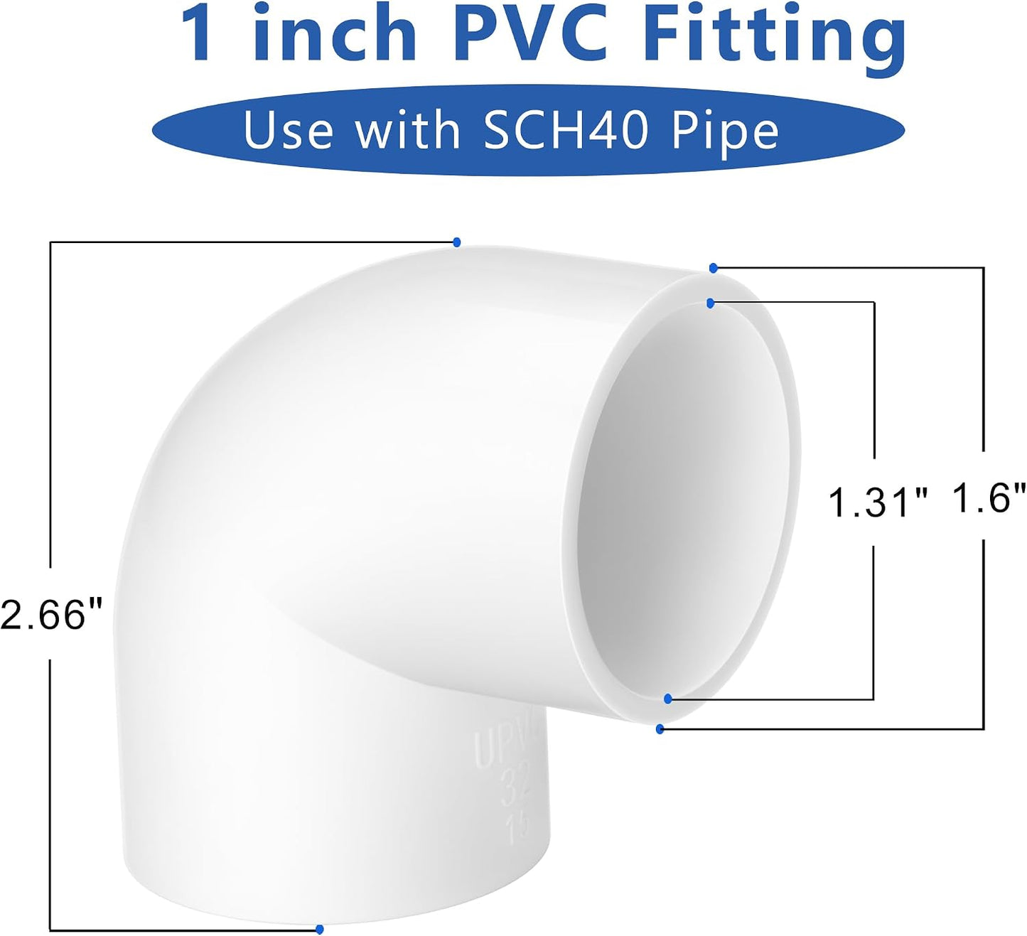 Conector T PVC 1pulg SCH40 90 grados paquete 6