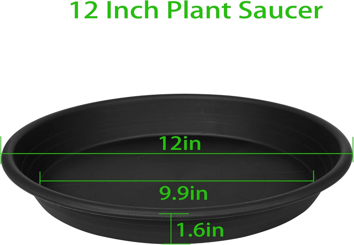2 Bandejas Plástico 12" para Plantas Interiores