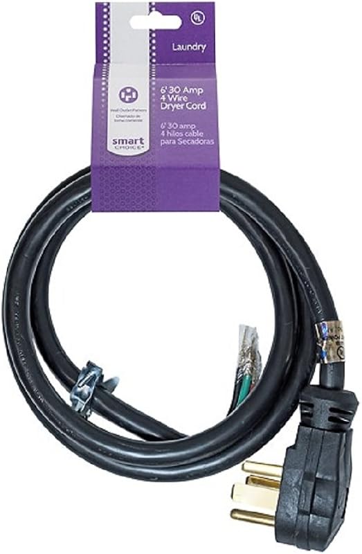 Cable secador 4 clavijas 6 ft 30 amperios