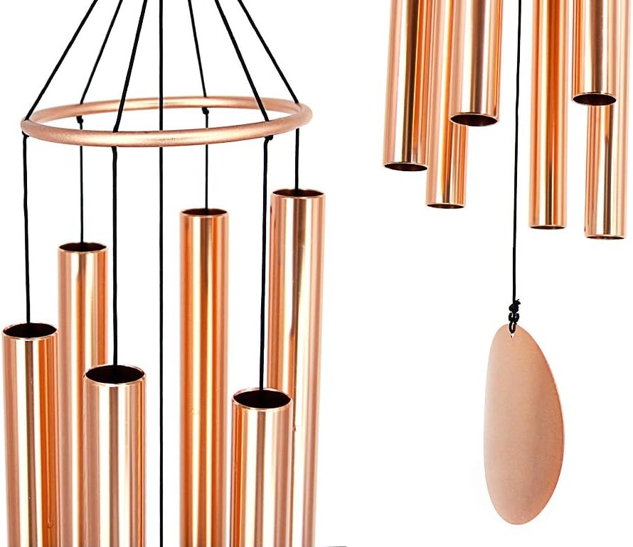 Campanillas viento 45" 6 tubos metal tono dorado