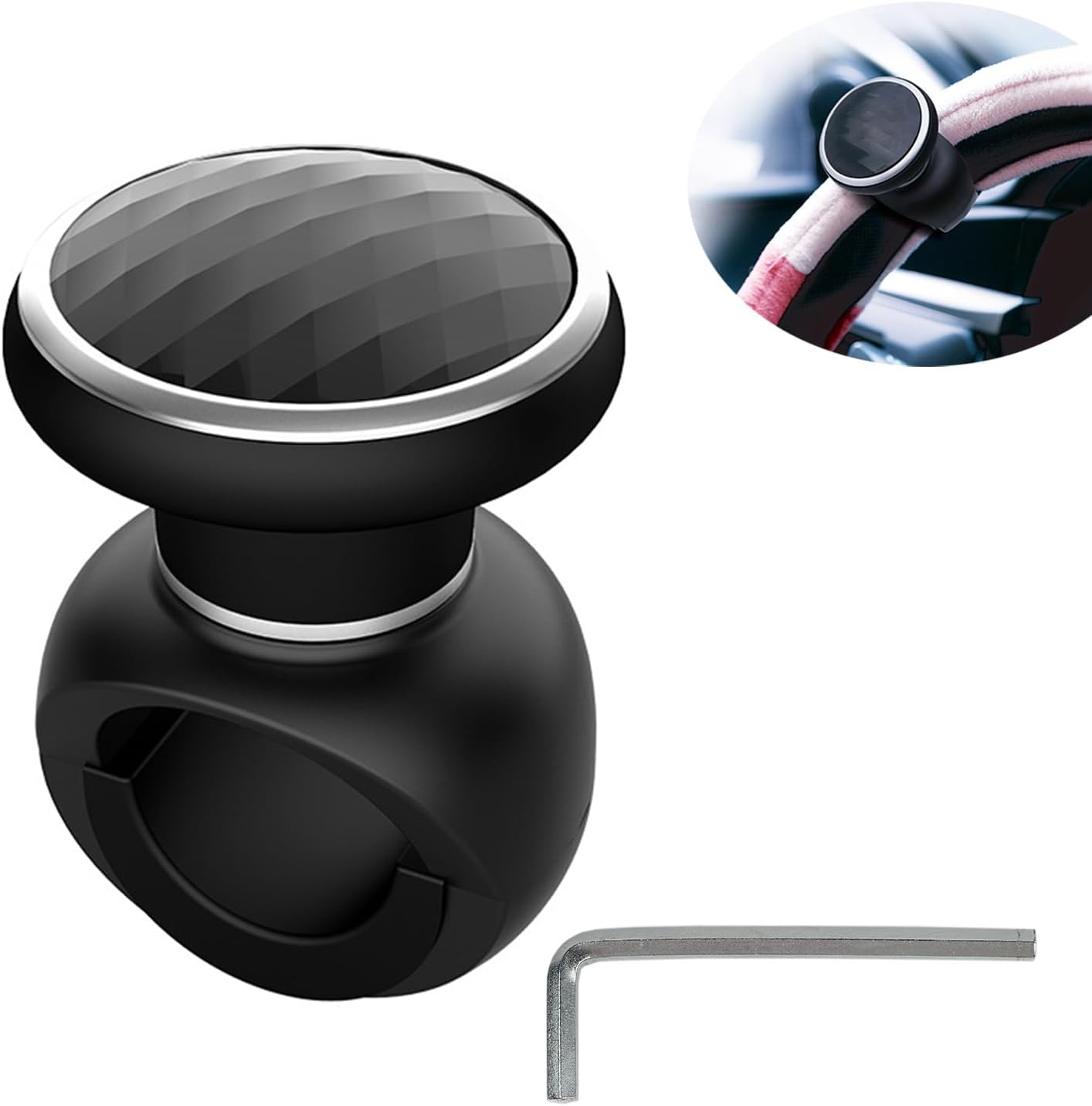 Perilla Giratoria Volante Universal Antiderrap Metal Negro