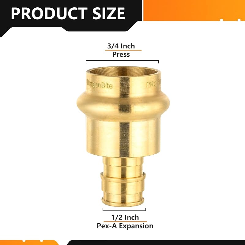 10 Pzas Adaptador Prensa Cobre PEX-A Latón ASTM F1960
