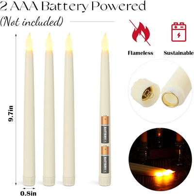 100 Velas LED Marfil Parpadeantes 9.7pulg Navidad Hogar